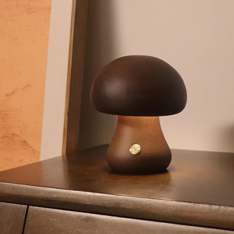 Level 2 Accessories Large Mushroom Lamp - Walnut